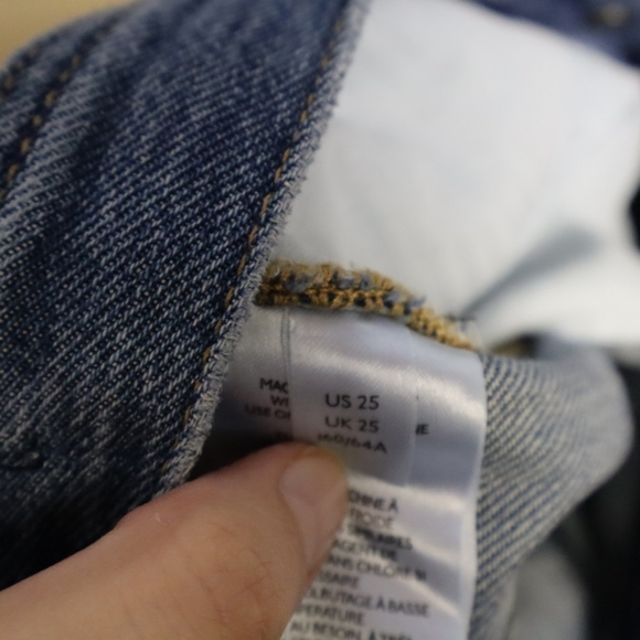 Free People Maggie Mid Rise Button Fly Straight Leg Denim Jeans Blue Size 25 - Picture 12 of 14